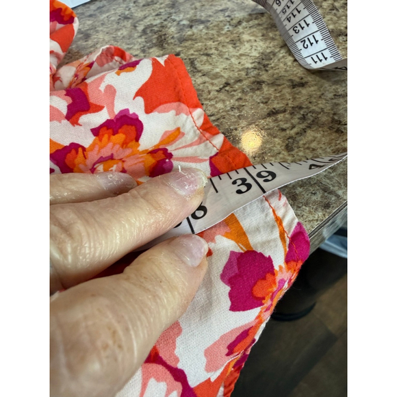 Women's Gap Orange Pink Floral Rayon Mini Dress Plus Size 14 - Picture 5 of 9
